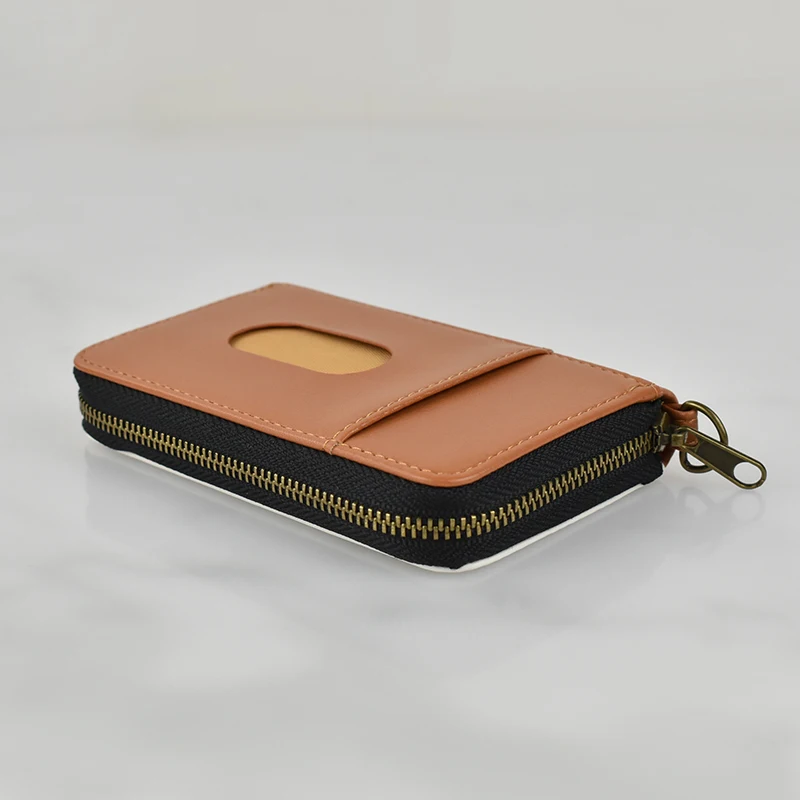 Portable Mini Leather Coin Purse Credit Card Holder Storage PU Coin Purse Customized Graphic