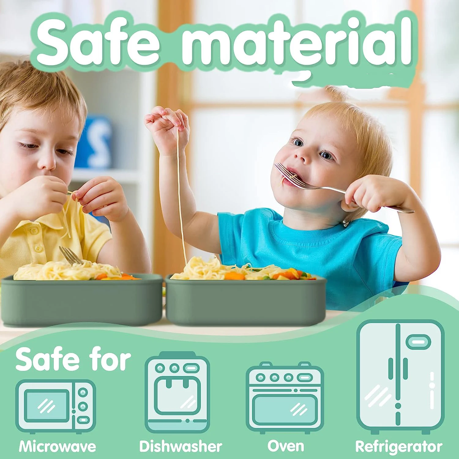 Custom Logo Portable 800ml 3 Compartment Silicone Bento Lunch Box Containers Bpa Free Silicone Lunch Box For Kids