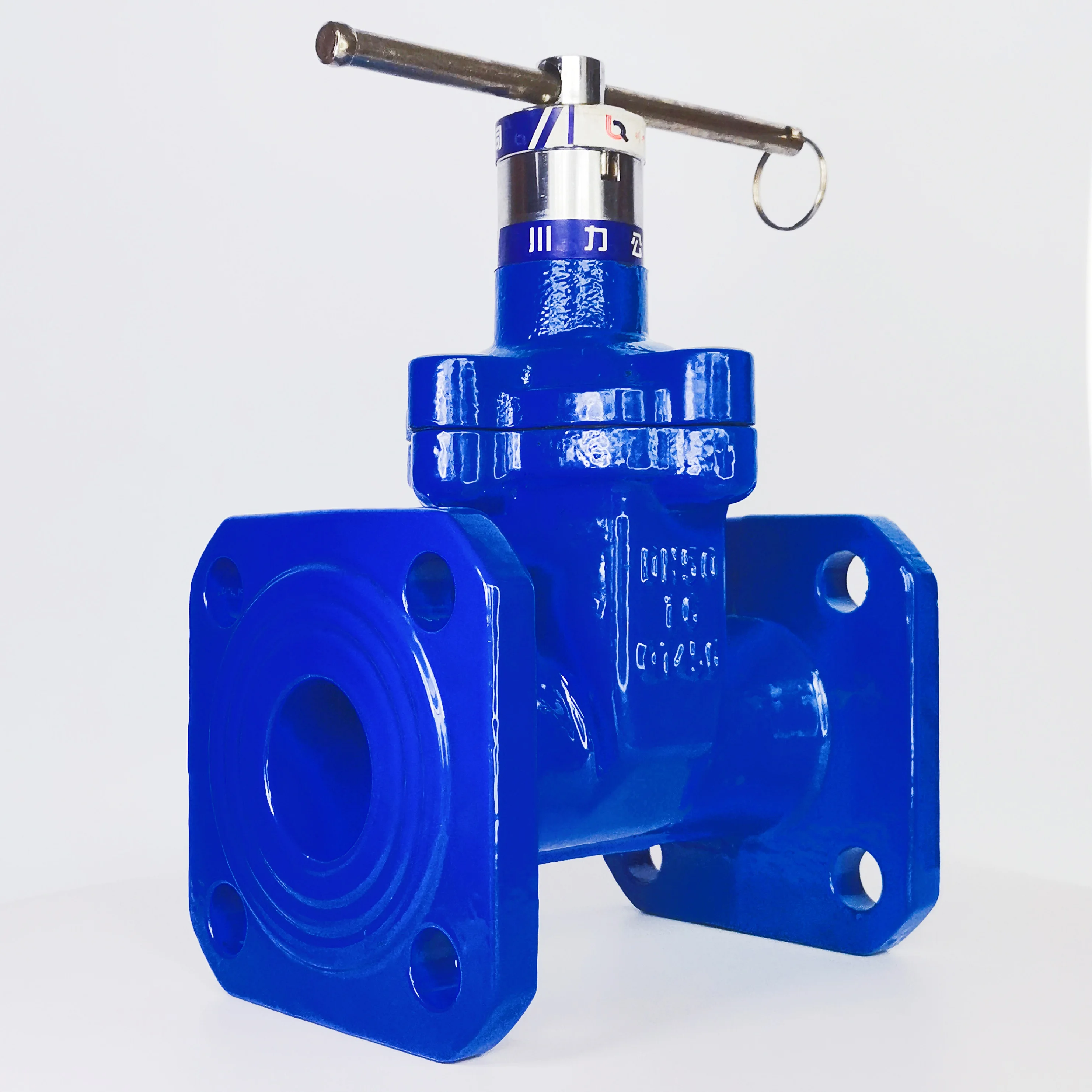 Smart valve soft sealing water valve ductile iron with lock head and opened by professional tools in front of the meter