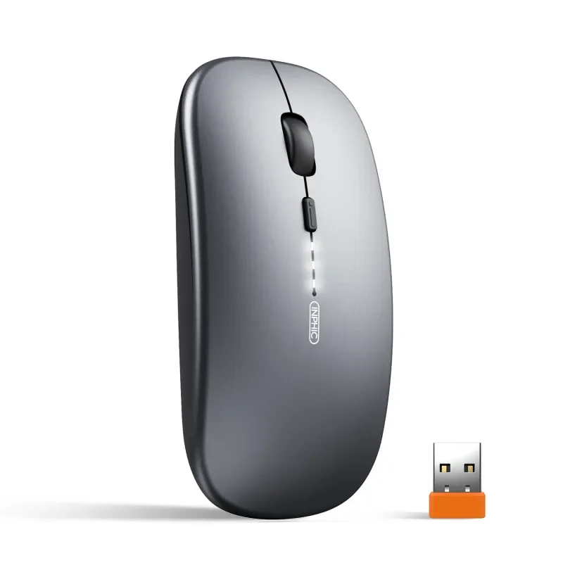 INPHIC M1P Wireless Mouse, 2.4G Silent Rechargeable Computer Wireless, Ultra Slim 1600 DPI USB Portable Mouse for Laptop PC