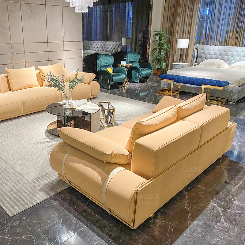 italian design hot sale luxury leather sofa set furniture living room modern sectional sofa