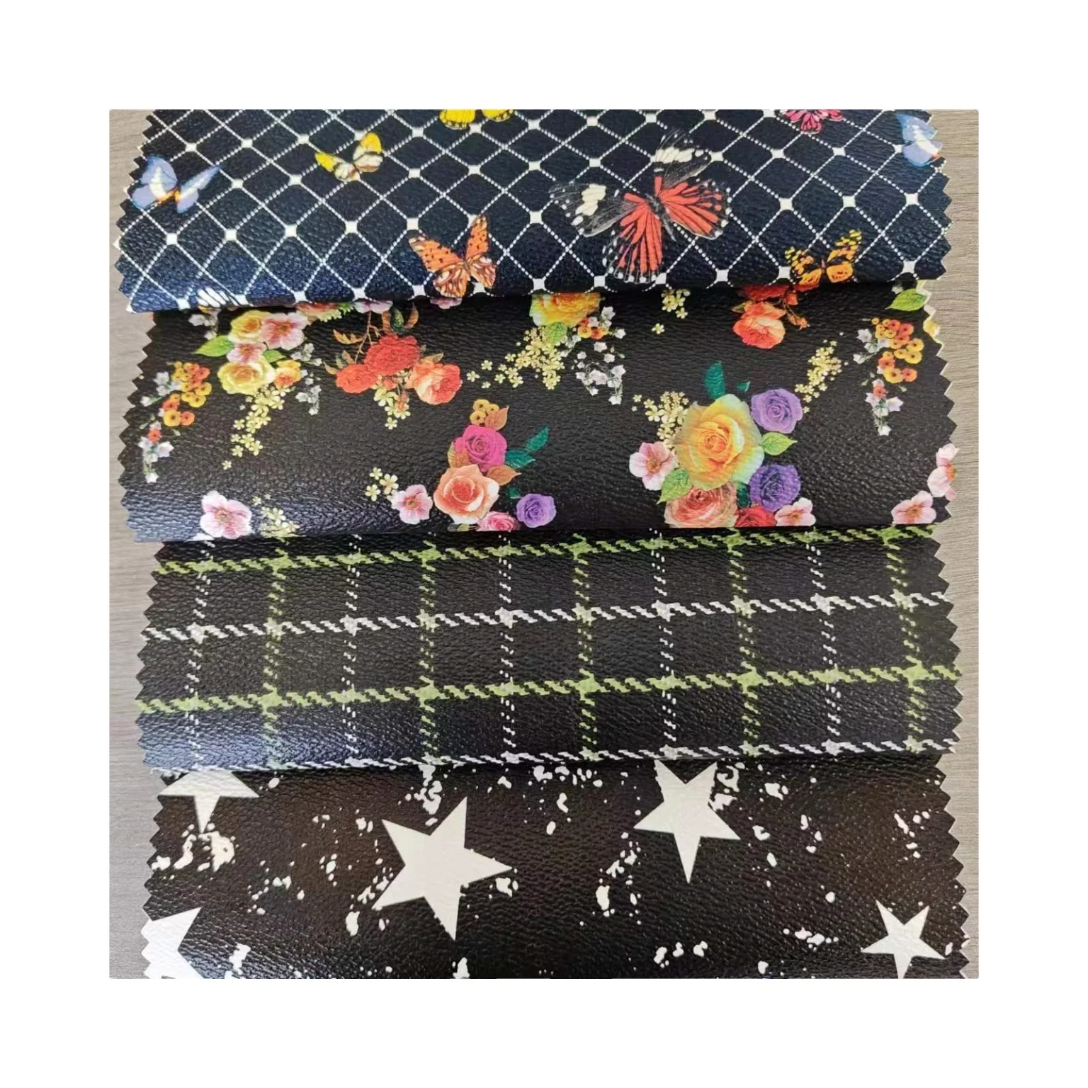 Flower Pattern Leather Fabric Garment Wholesale Trend Chinese Synthetic PVC Sofa Fabric Fabric for Car Seat Faux Car Seat Cover