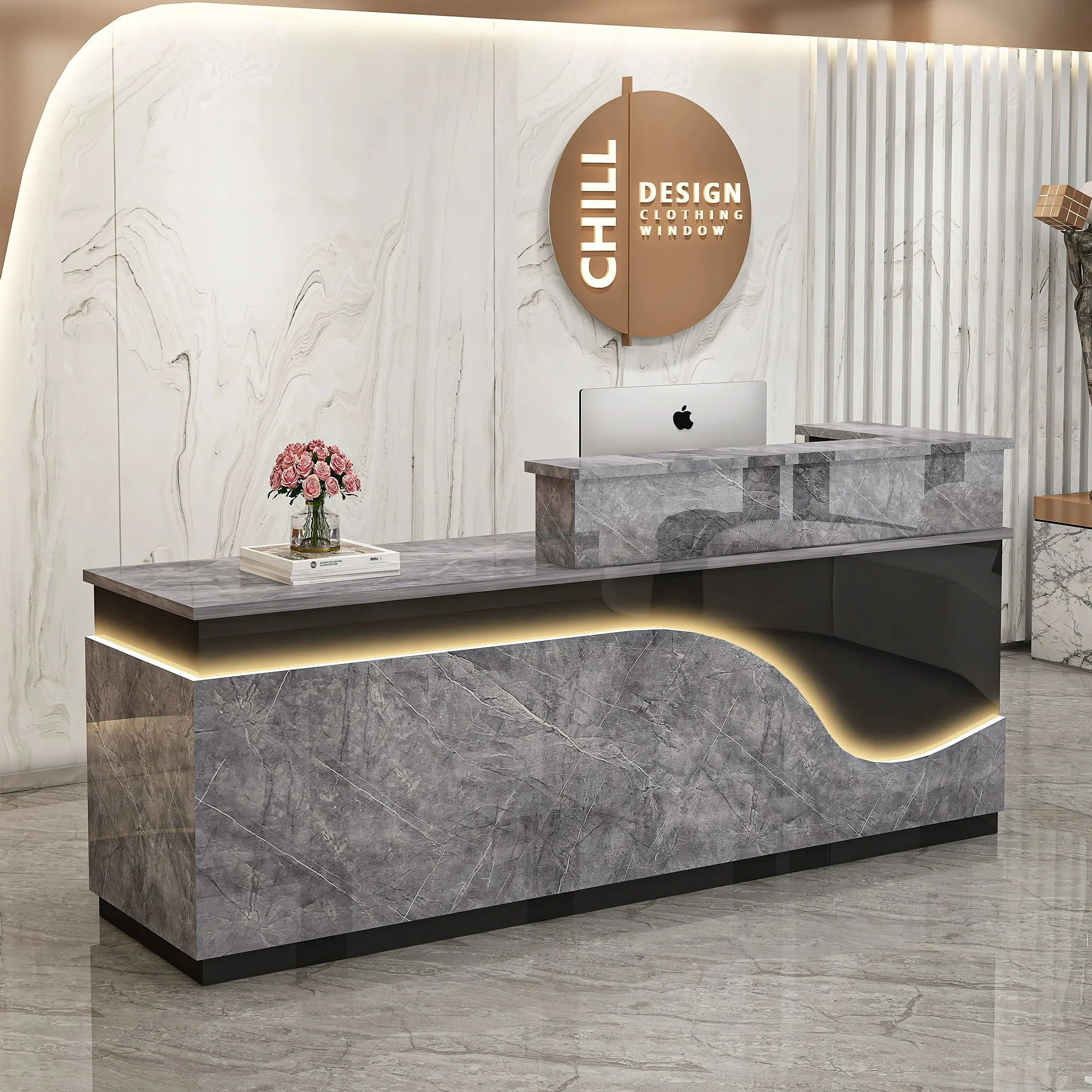 Simple modern company front desk beauty salon reception desk Clothing beauty shop counter cash register corner bar counter