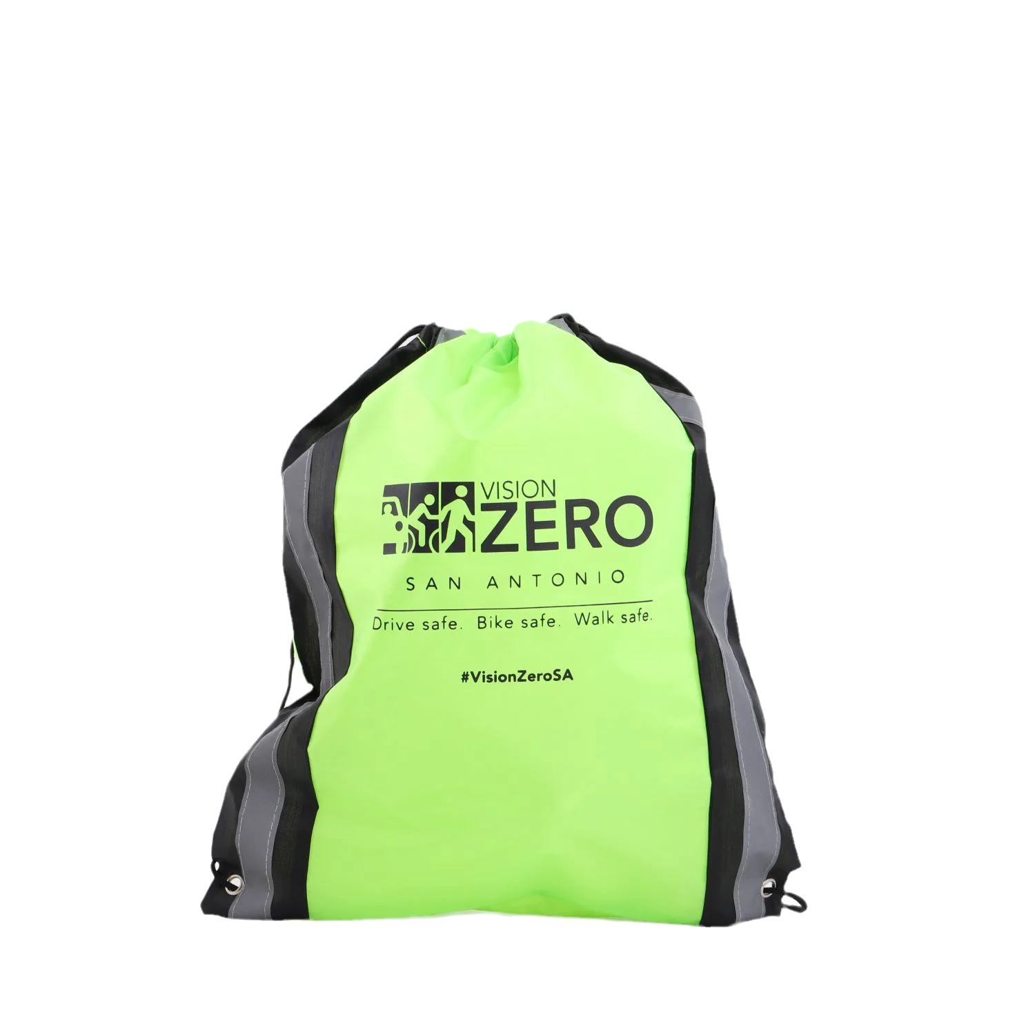 Factory Price Cheap Printed Polyester Reflective Stripe Safety Drawstring Bag