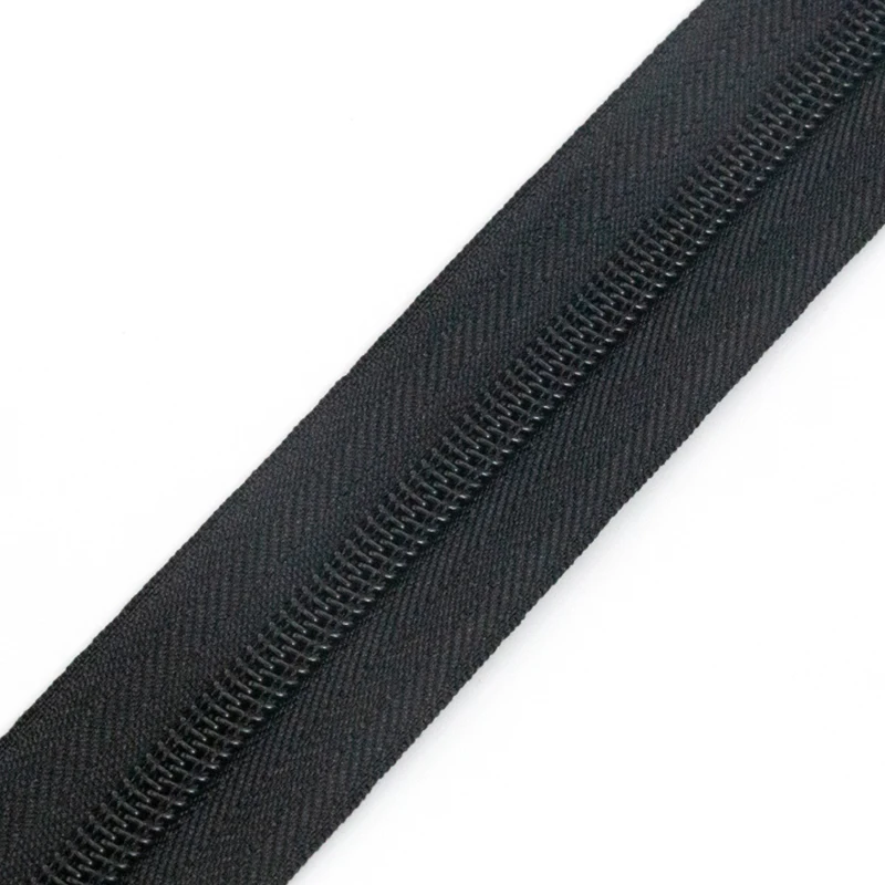 Manufacturer Nylon Zipper Raw Black Dying Rolls Size 5 Tape Nylon Zipper Long Chain Nylon Zipper For Bag