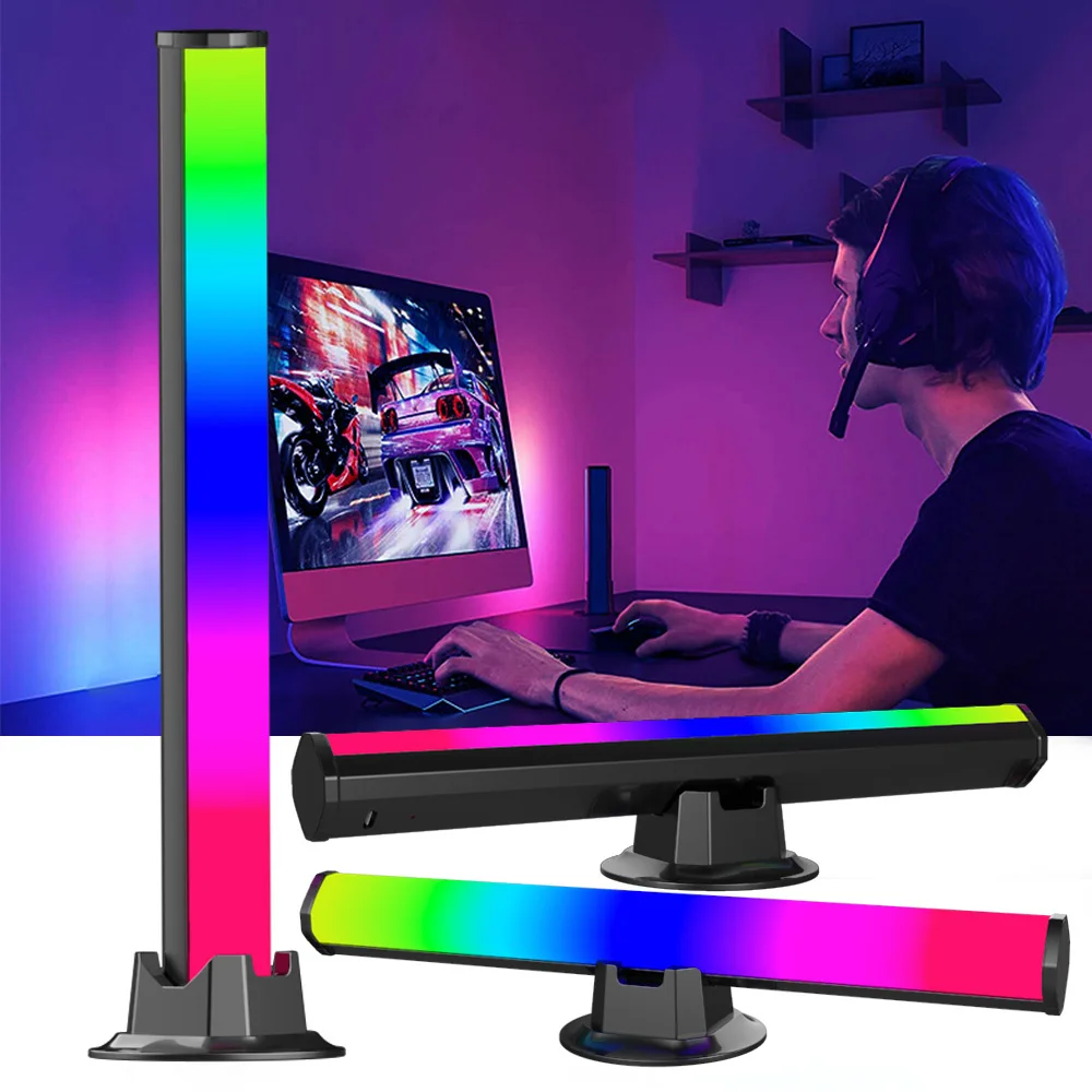 2 упаковки Google Assistant Amazon Alex WIFI Tuya настольная атмосферная лампа умный RGB пикап музыкальный Ритм свет