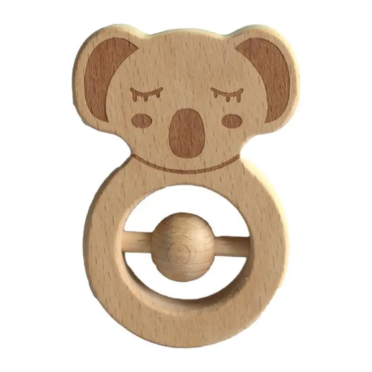 
Beech Animal Koala Molar Teeth Bite Toy Baby Rattle Teether Toy Newborn Birthday New Year Gift 