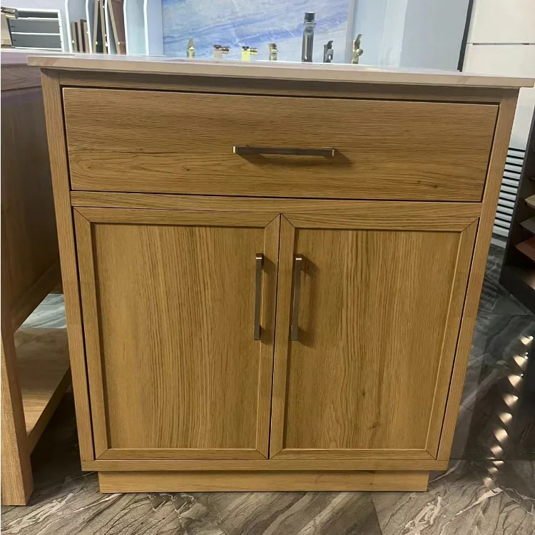 Solid Wood Bathroom Cabinet Modern Style Bathroom Vanities Bathroom Cabinet for Hotel Project