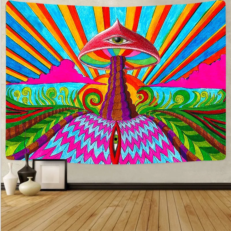 Хорошее качество психоделические грибы Монстр фантазия растение настенный гобелен, домашний декор Trippy настенный