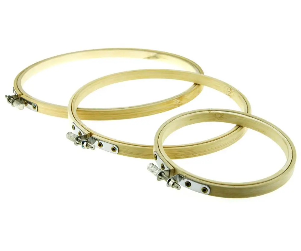  20cm Embroidery Hoops Wooden Round Adjustable Bamboo Circle Cross Stitch Hoop Ring Bulk Wholesale for Art Craft Hand