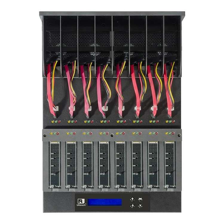 High Speed - SATA M.2 Dual Interfaces 1 to 7 M.2 NVMe SSD Duplicator