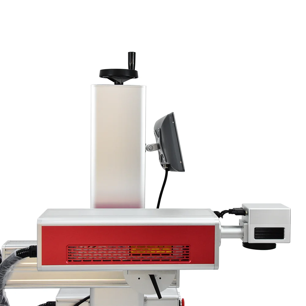 Production Line Flying 30w Co2 Laser Marking Machine Expiry Date Batch Code Laser Printer For Plastic Bags Cable Wire Pet Bottle