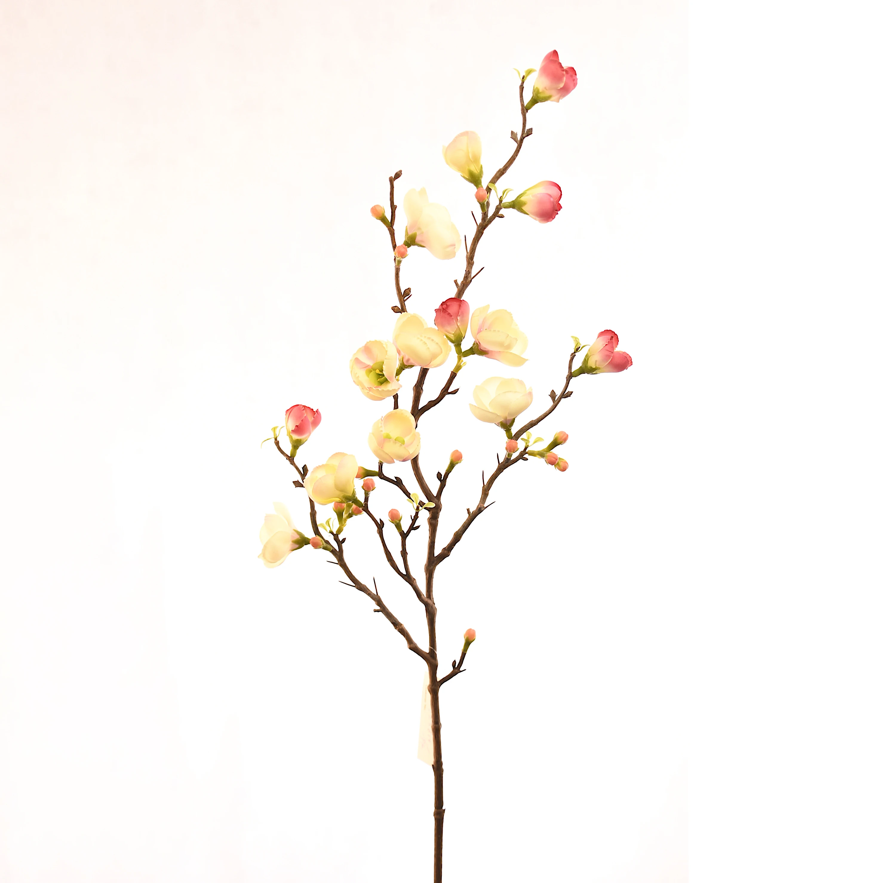 2024 Artificial Peach blossom Stems Spray DIY Wedding Flowers Silk Bridal Bouquets Wedding Centerpieces