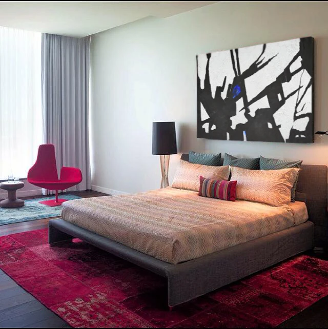 Modern wall decor black and white abstract oil painting on canvas