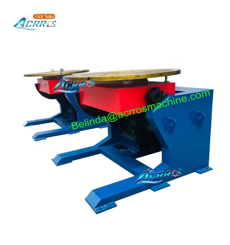 1Ton Automatic Tilting Rotary Table 0-120 Degree Welding Positioner with T-Slot Welding Turntable