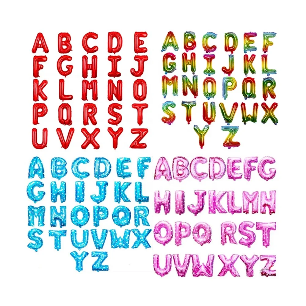 Decoration Party Supplies Birthday Valentines Day Inflatables Helium Number and Letter Alphabet Aluminium Foil Balloons