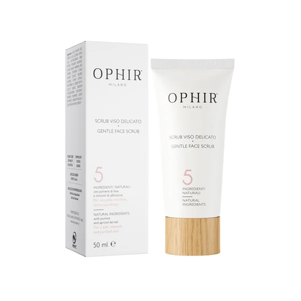 Gentle face scrub with lava powder particles and apricot kernel to gently remove dead cells