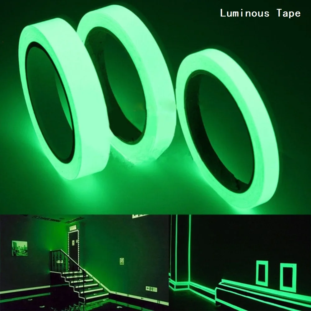 Luminous Tape 1.5cm*1m 12MM Self-adhesive Tape Night Glow In Dark Safety Warning Security Stage Home Decoration Tapes