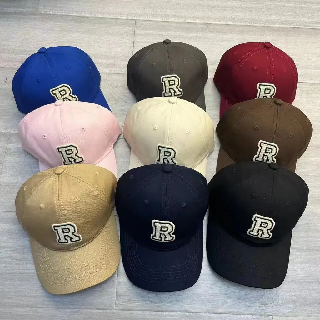Summer Promotional letter R Word Embroidery Logo Hats Men&Women Adjustable Sports Baseball Caps