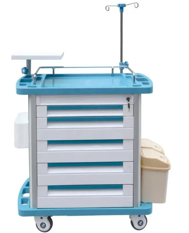 Hospital ABS Treatment Cart Nursing Trolley with Drawers-T104