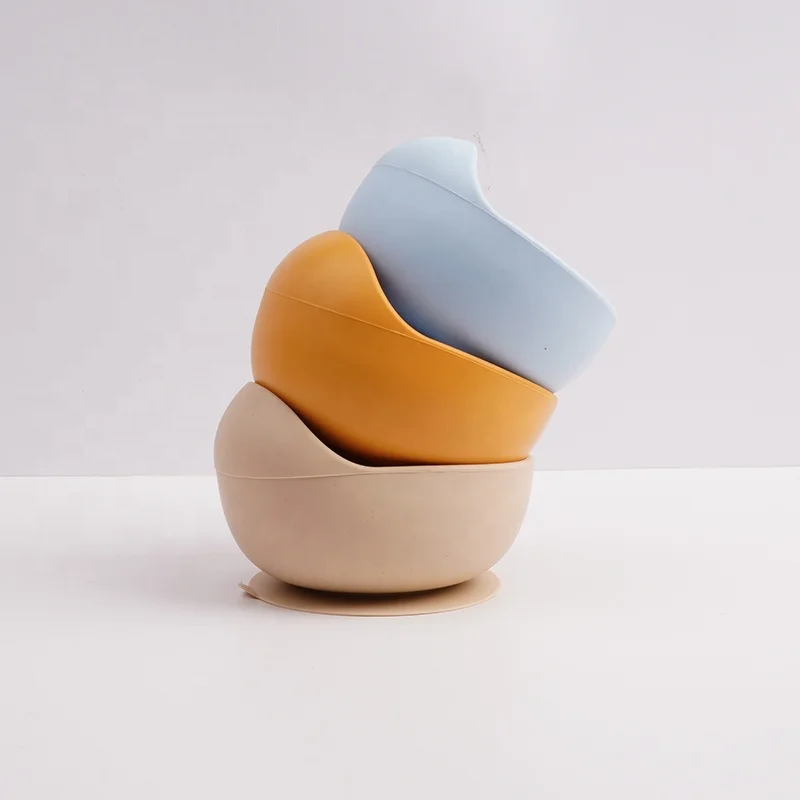 Экологичная посуда подарочные наборы еды для кормления ребенка водонепроницаемые силиконовые овальные чаши младенцев с присоской