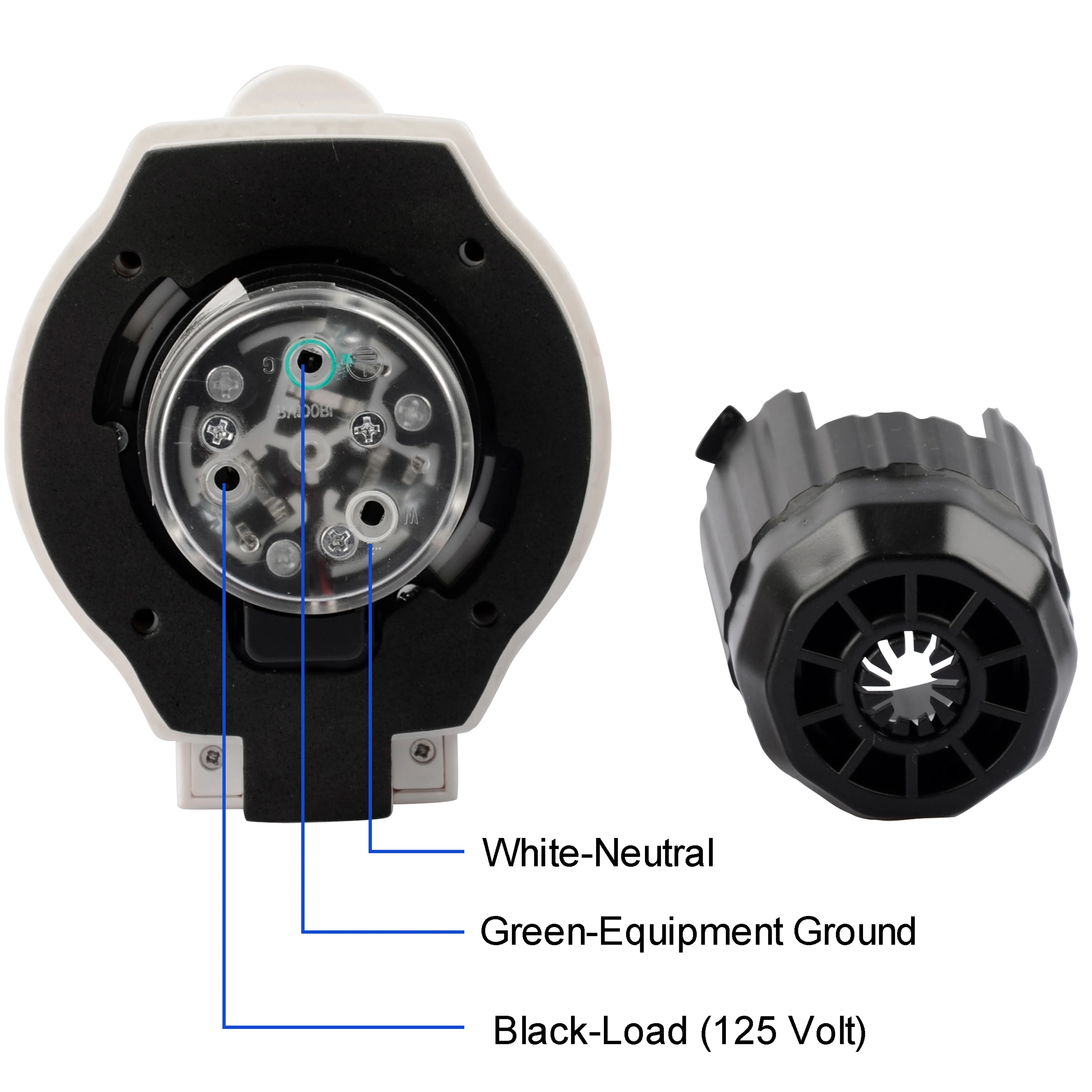 125V 30A Inlet Shore Power Receptacle for RV Camper Boat, Twist Lock NEMA L5-30P 30A RV Inlet Plug with LED Indicator