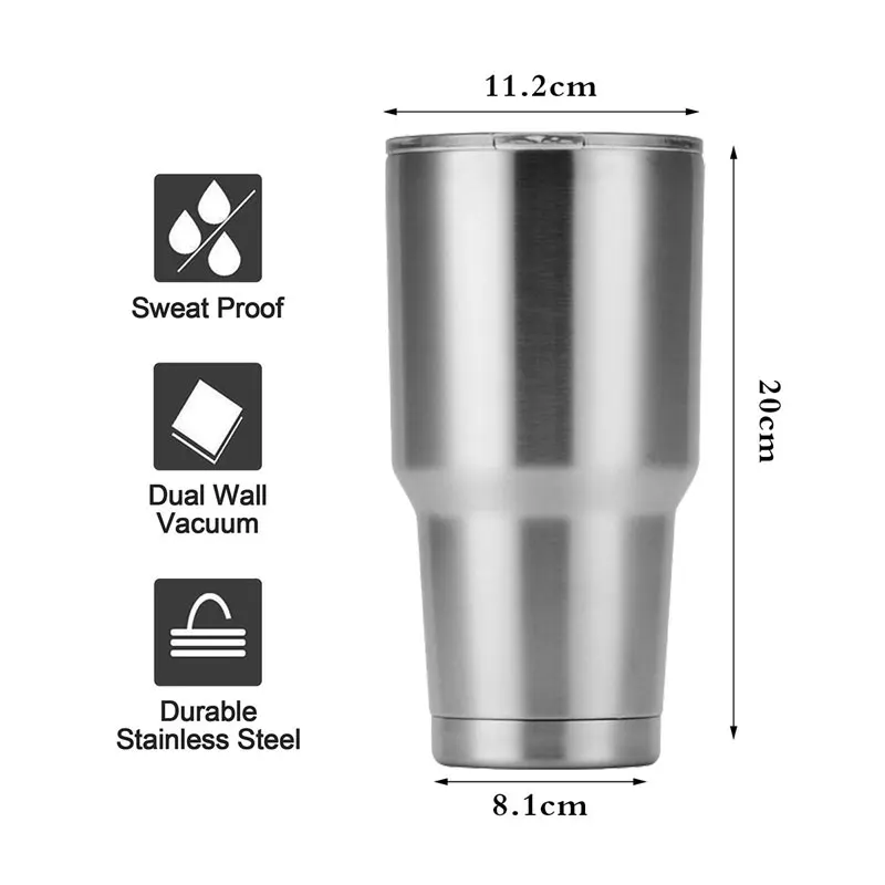 Hot Sale Custom Logo 30 Oz Cup  Double Walled Stainless Steel Metal Travel Mugs Vacuum Insulated Tumbler With Straw