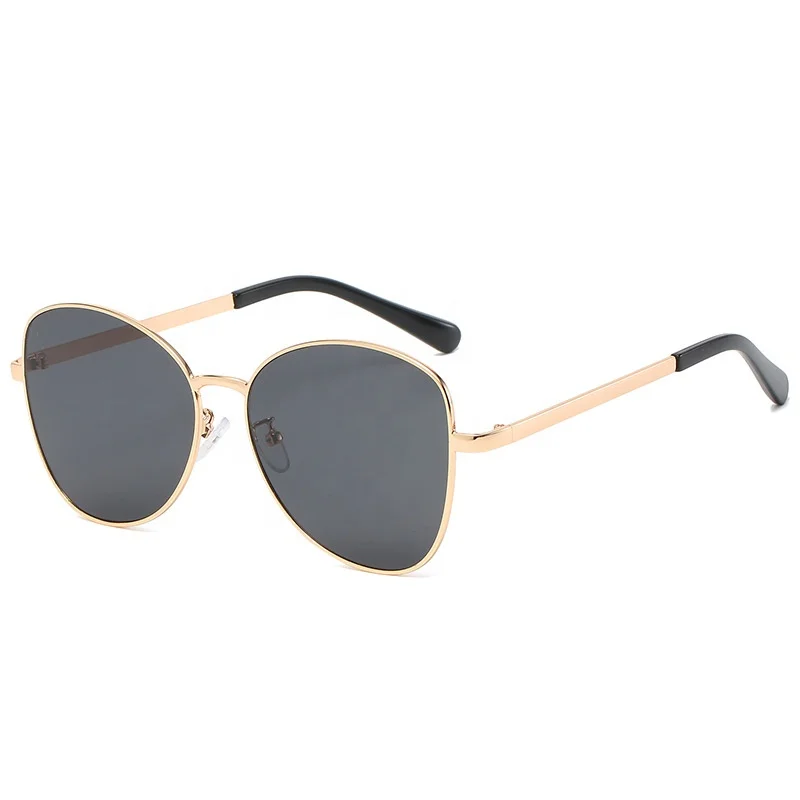 New oval large frame metal sunglasses men women custom logo street outdoor shade sunglasses round face glasses