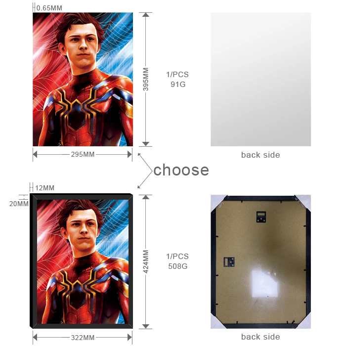 Factory Price Marvel Spider Man 3D Lenticular Anime Poster for Advertising Gift