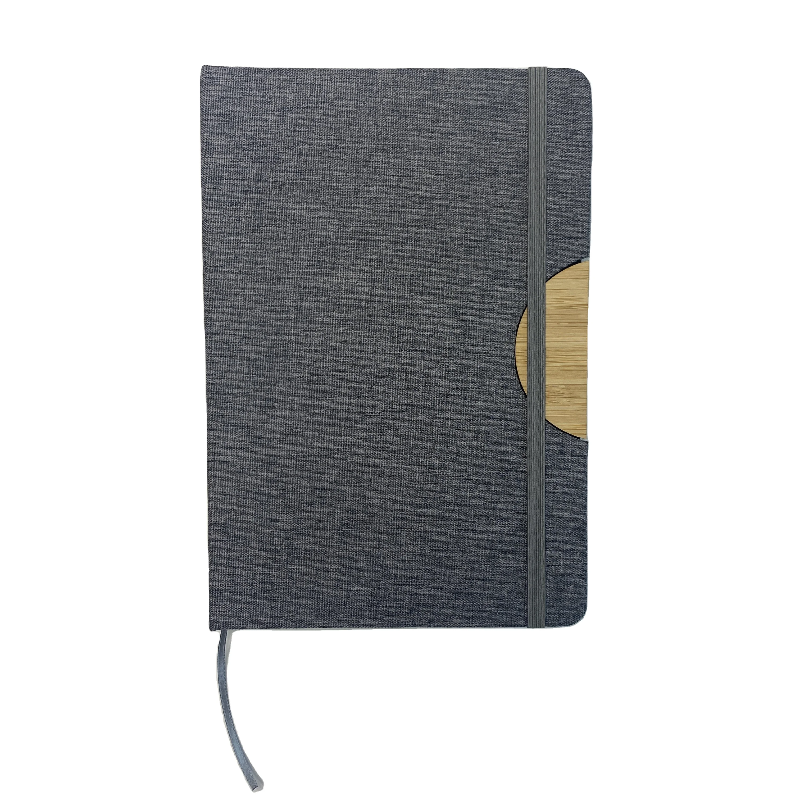 A5 B6 Wholesale custom Grey Hardcover RPET Journal Manufacturer Diary notebook with elastic band