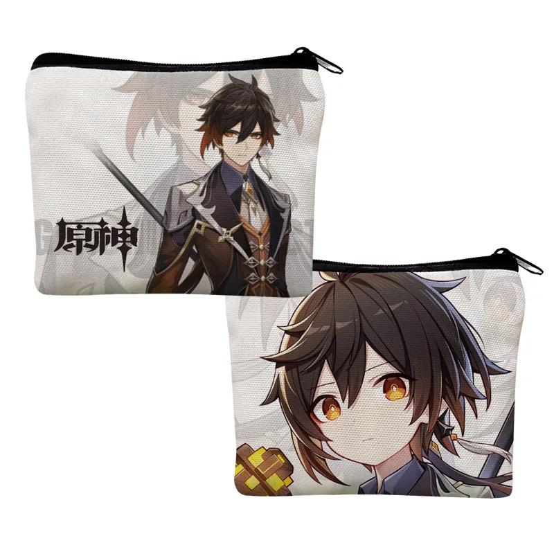 small bag coin purse genshin impact canvas coin purse xiao zhongli traveller mihoyo-u genshin impact canvas purse
