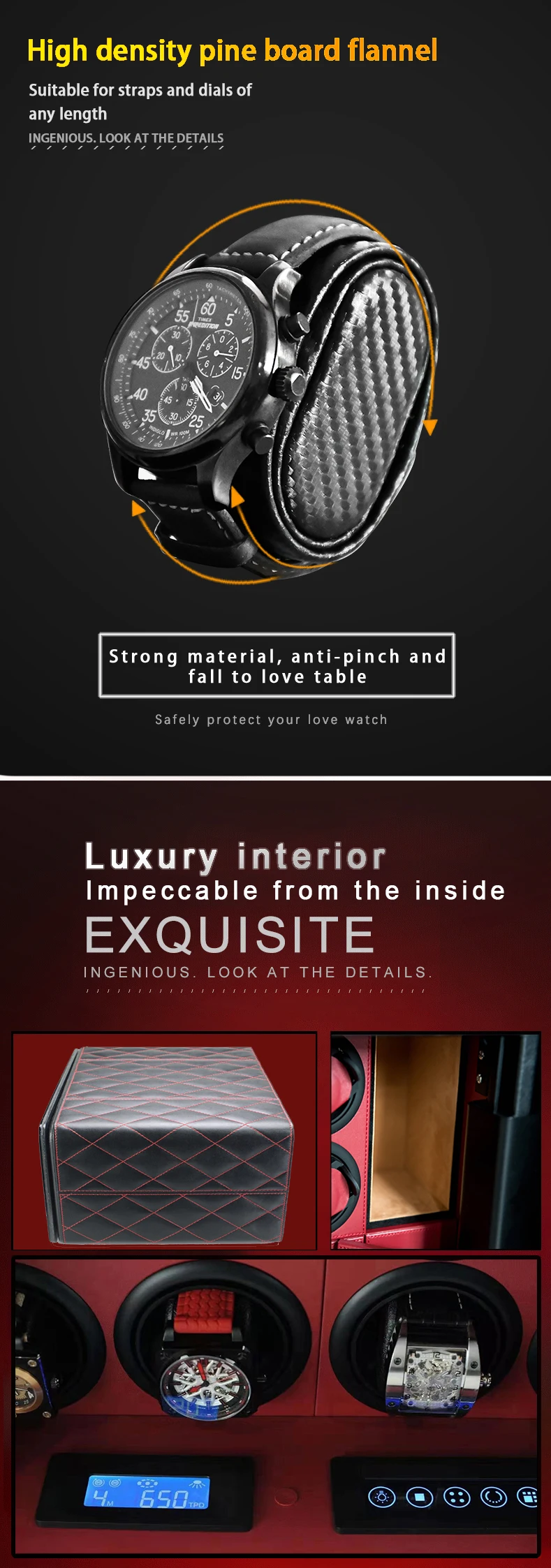 Home digital custom jewelry luxury cabinet boxes watchmaker watch winderl