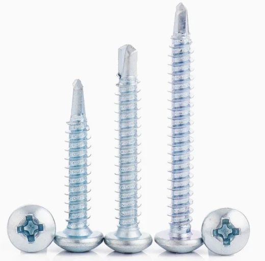 High Quality Zinc Plated Steel Roofing Screws Pan Head Self-Drilling with M4.2 Sizes Flat Head screw