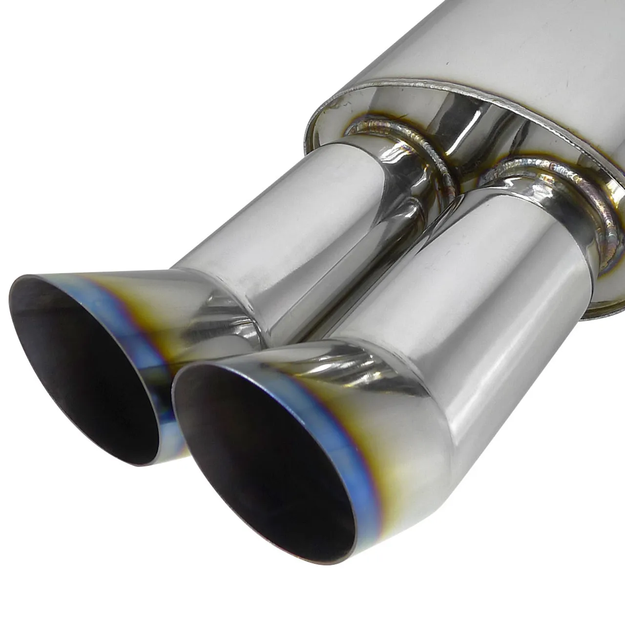 Wholesale Manufacture muffler exhaust racing muffler has internal y-pipe transition with double muffler tip
