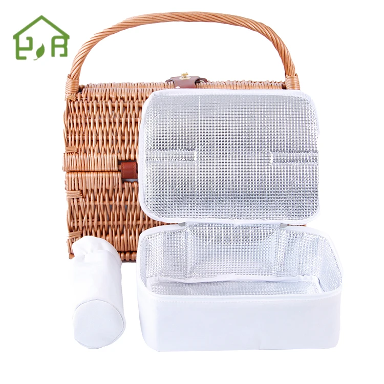 Wholesale set for 4 waterproof cooler wicker Picnic basket