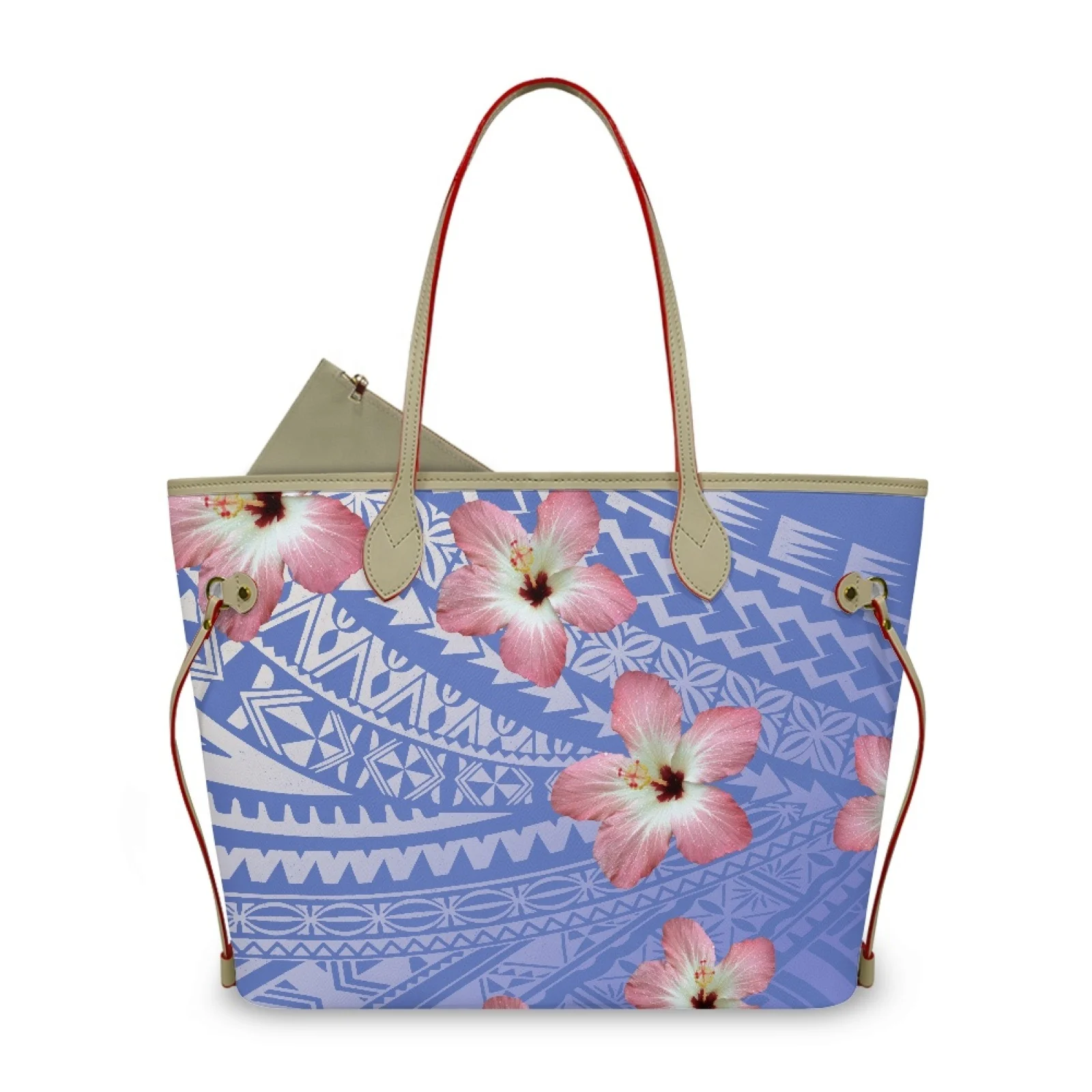 Hot Sell Vintage Polynesian Tribal Travel Bag Handbags Purse Wholesale Oem Tote Bags Women Hawaii Flowers Ladies Large Bag