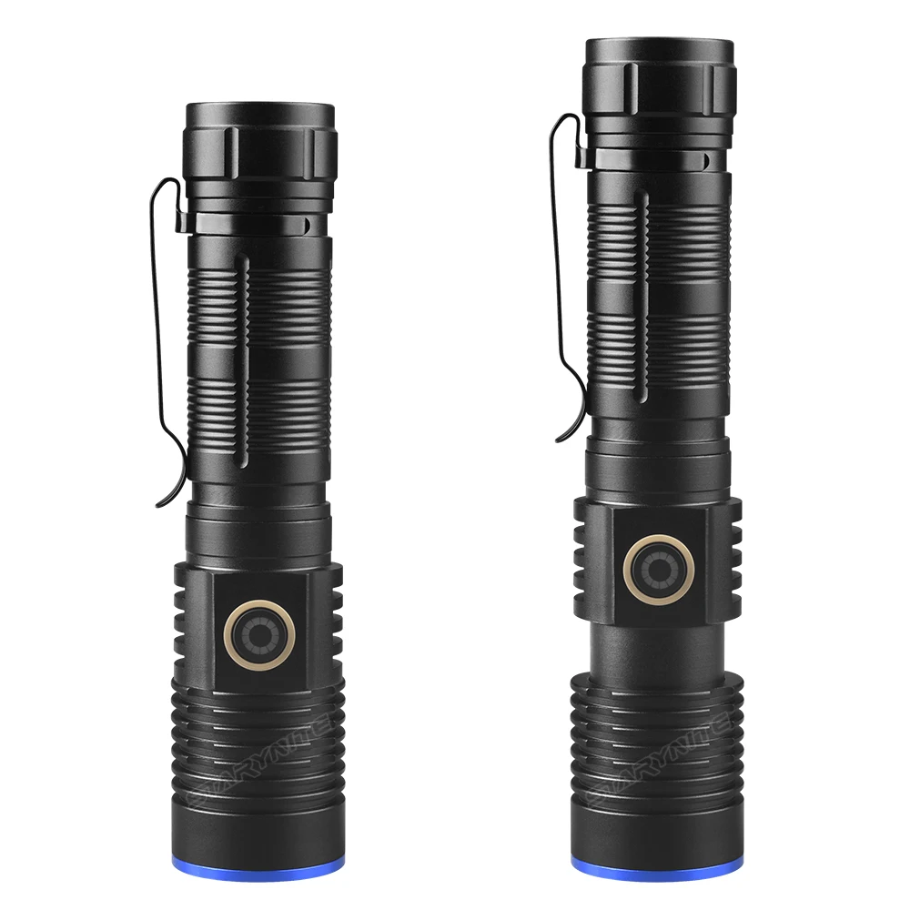 STARYNITE XHP80 1400 Lumen Zoomable Rechargeable Led Flashlight with Power Bank Magnet