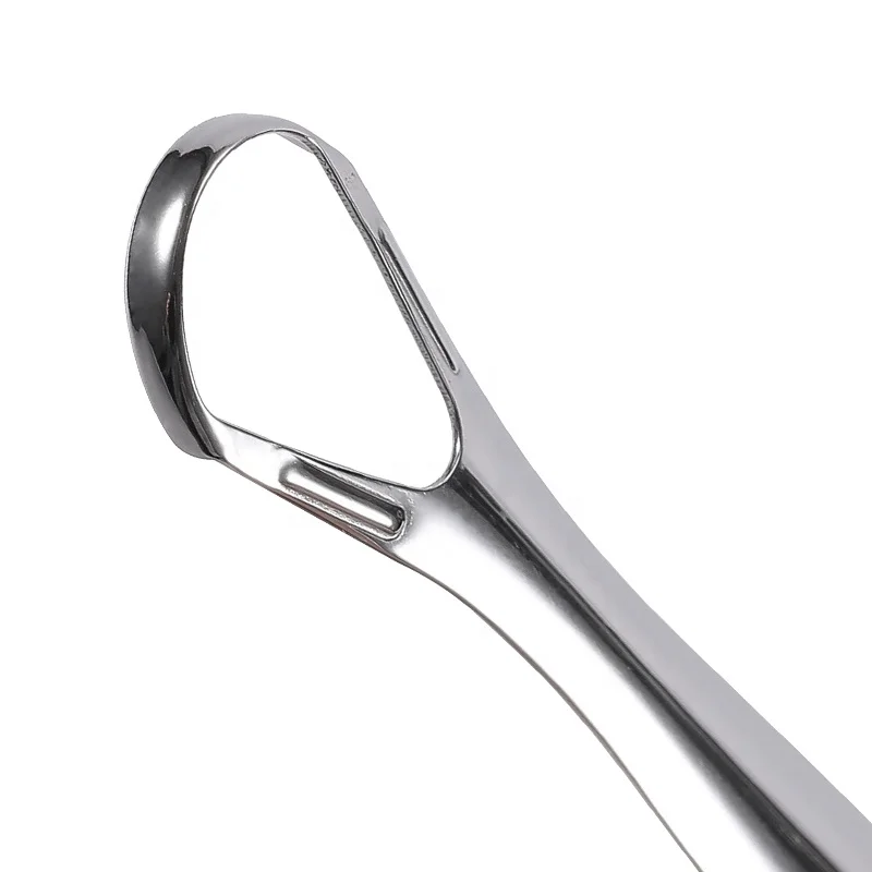Professional Metal Tongue Scrappers Stainless Steel Tongue Cleaner Oral Care Tools For Adults