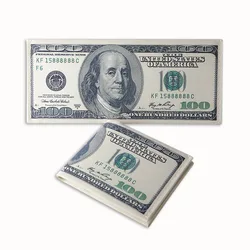 Fashion National Currency Print Canvas Men 100 Dollar Bill Purse