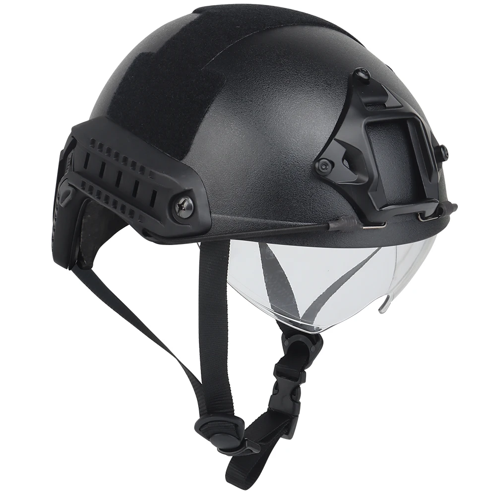 SABADP Safe Custom Black Multifunctional FAST Lightweight Safety Anti Hit Security Tactical Helmet with Goggles