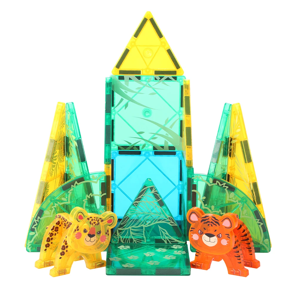 Newly customizable 56 pcs Magnetic Building Blocks toys Animal Models Magnetic Tiles Toy For Kids