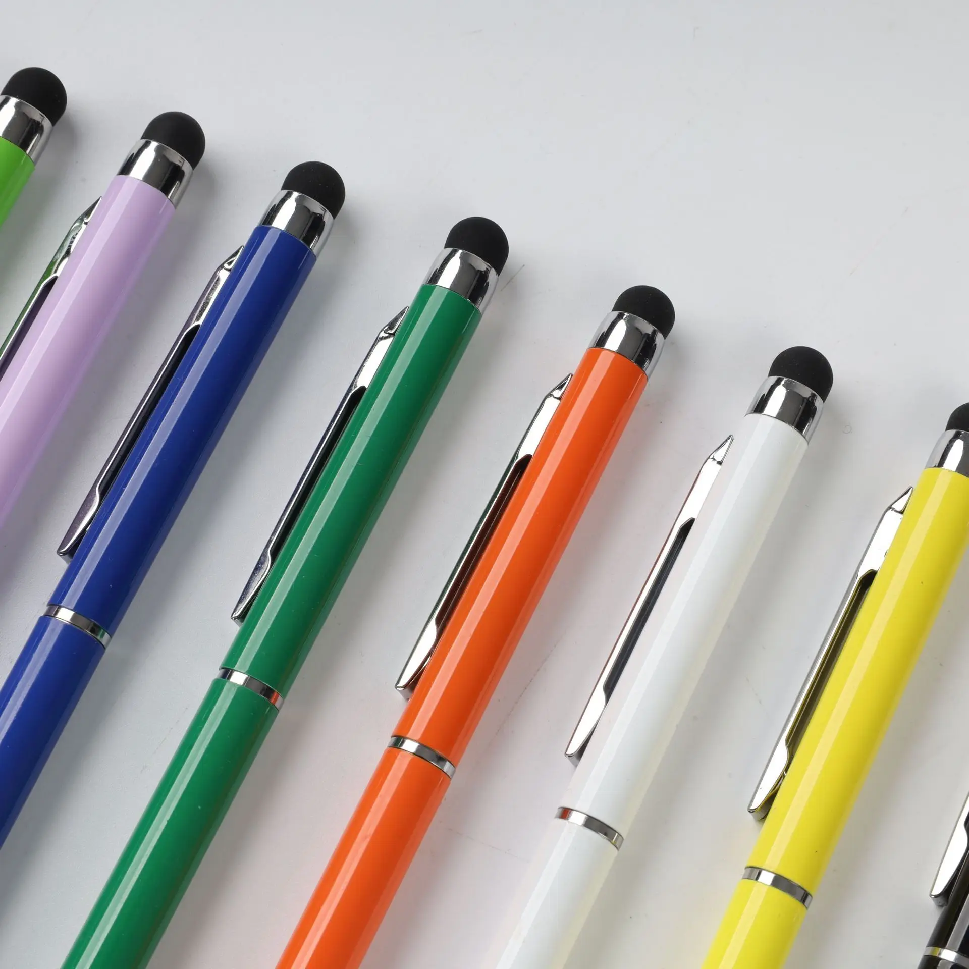 customized twist  Aluminum metal slim cell screen touch capacitive stylus ball pens with custom logo printed for hotels