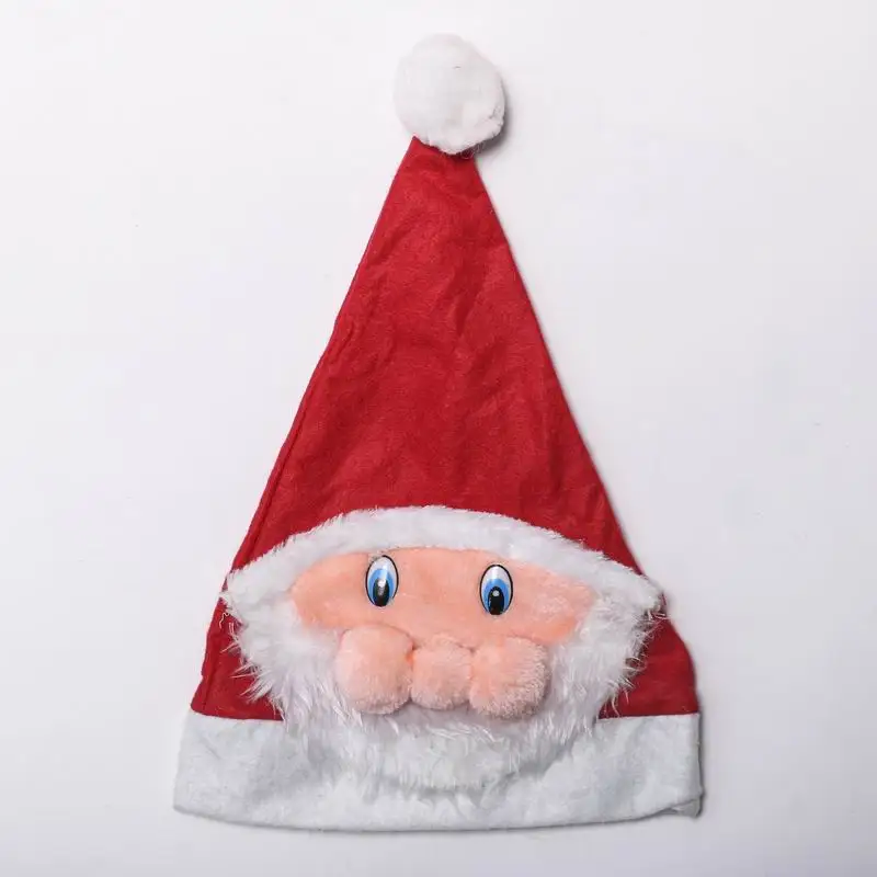 Hot sale  classical Plush felt  christmas decoration LED lighting christmas hat santa claus hat