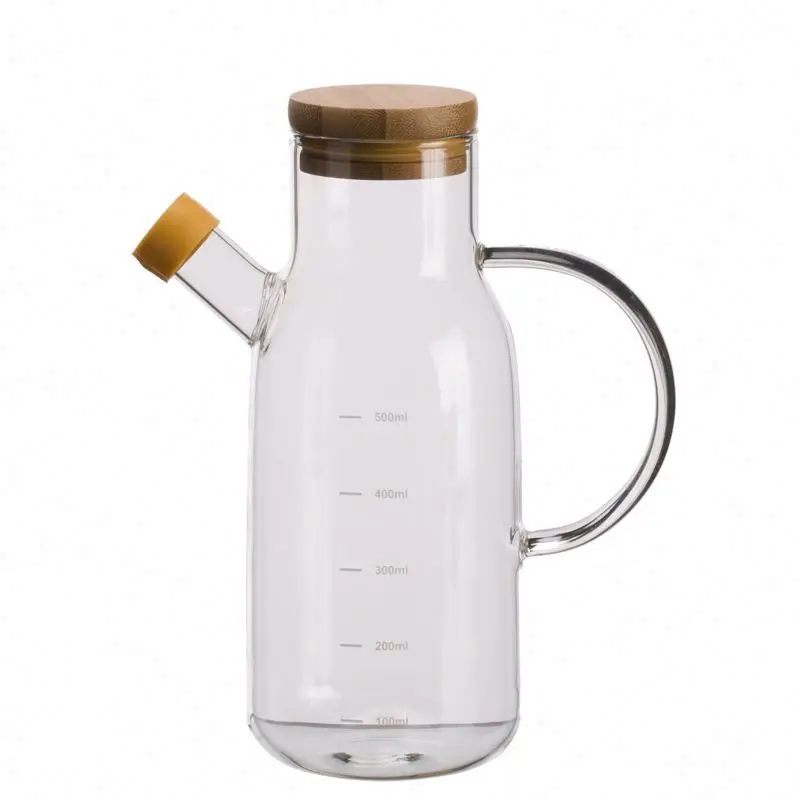 China supplier Customized design glass soy sauce vinegar storage dispenser with capacity mark