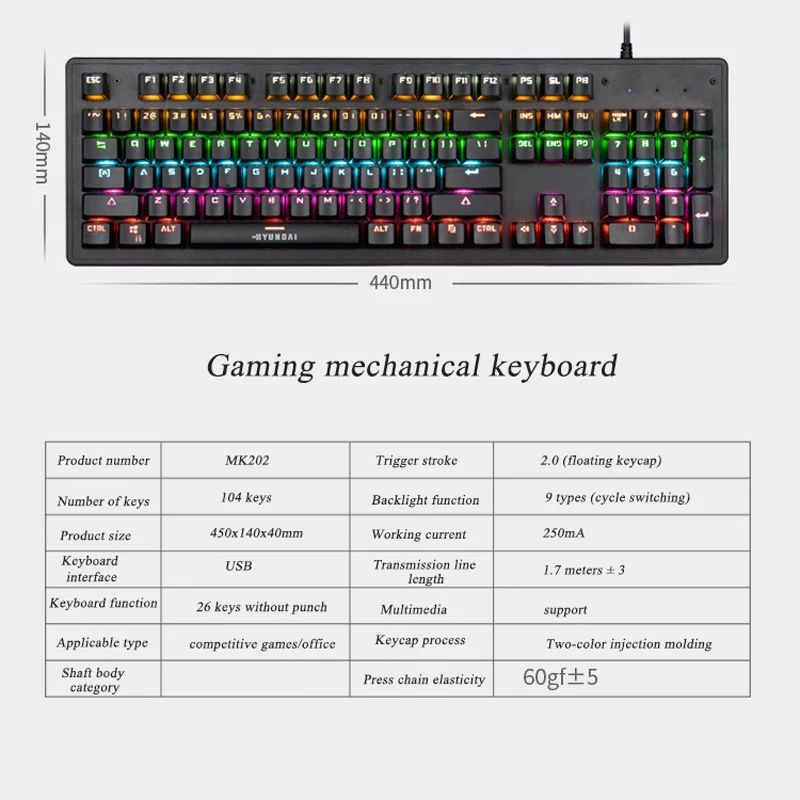  Горячая продажа rgb механическая клавиатура Проводная игровая OEM Заводская USB