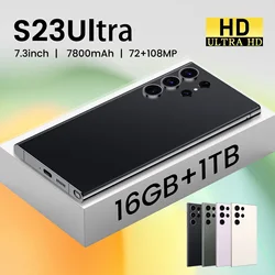 2023 новый оригинальный телефон S23 Ultra 16GB + 1TB 5G 7,2 дюймов MTK6889 48MP 108MP со встроенной ручкой Android 12 смартфон