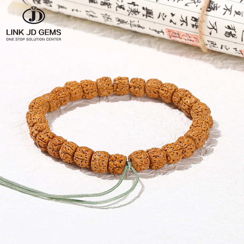 JD Unisex Prayer Tibetan Buddhism Jewelry Nature Rudraksha Meditation Bead Bracelets 14mm 16mm Vajra Bodhi Bracelets