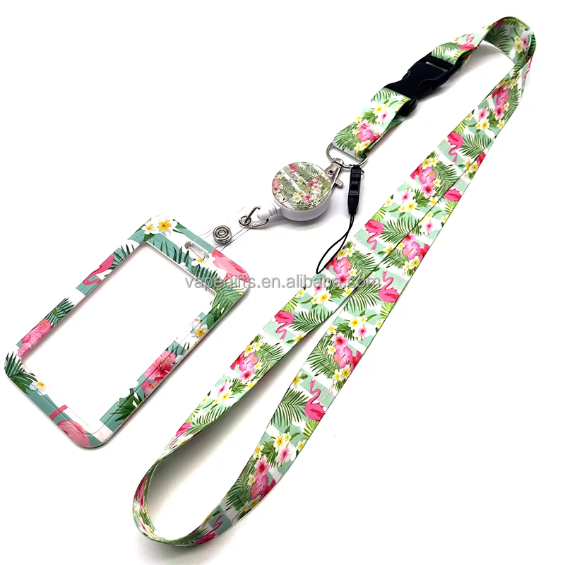 Custom Design Polyester Safety Sublimation Printing Logo Neck Key Chain Nylon Lanyard Card Holder