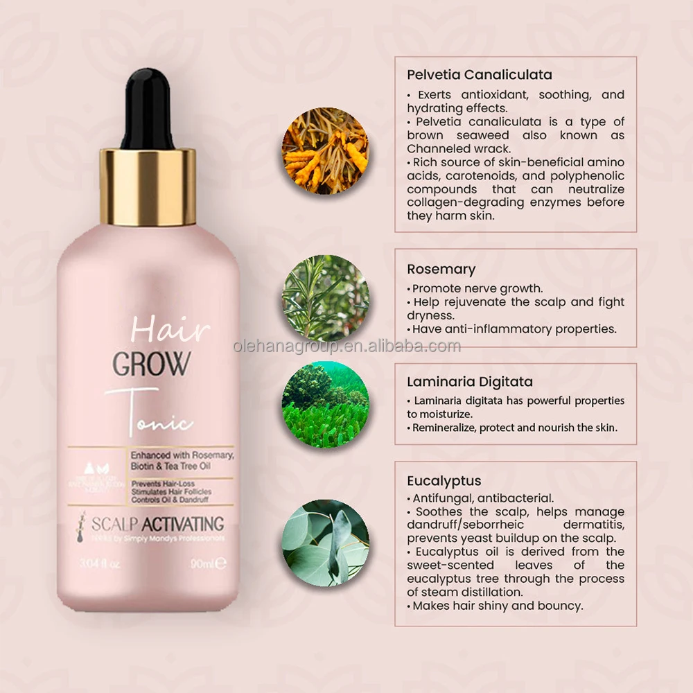 Private Label 100% Natural Organic Rosemary Argan Oil Men Women Scalp Care Biotin Serum Hair Treatment Growth Oil