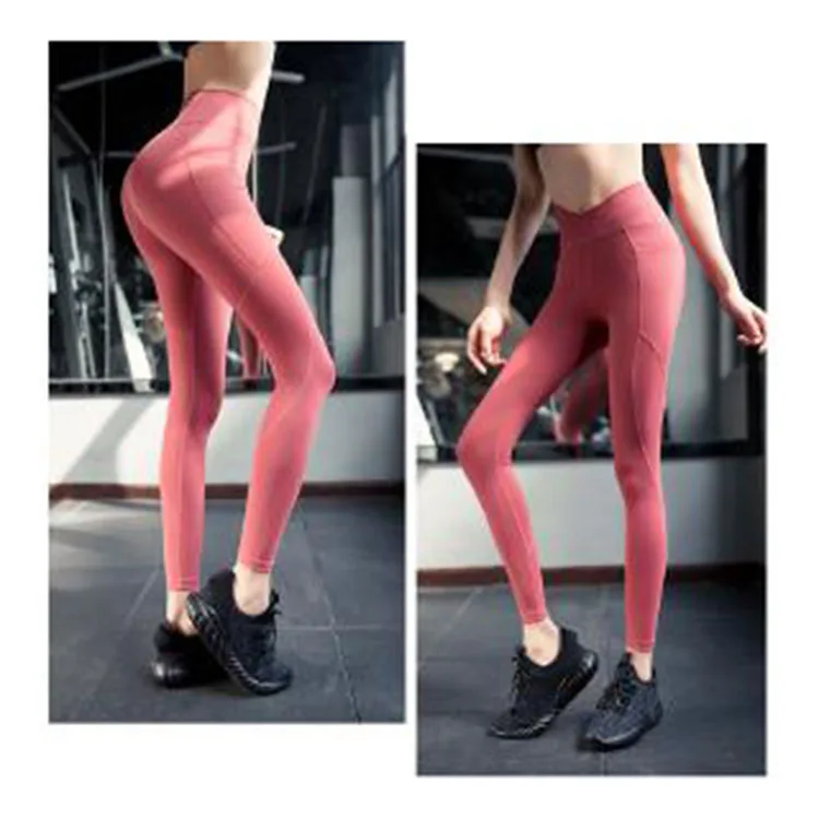 custom LOGO gym 88 supplex 12 spandex sportswear women transparent yoga leggings with pockets logo